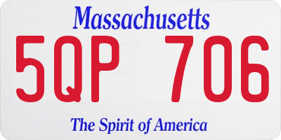 MA license plate 5QP706