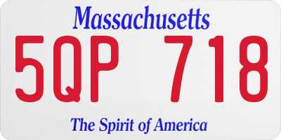 MA license plate 5QP718