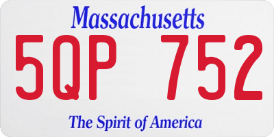 MA license plate 5QP752