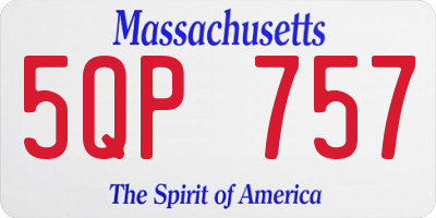 MA license plate 5QP757