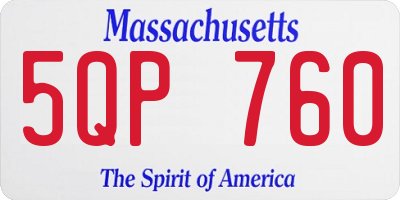 MA license plate 5QP760