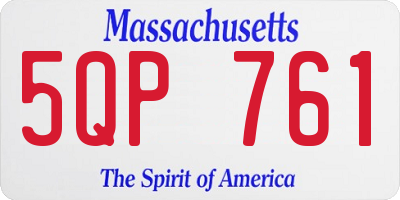 MA license plate 5QP761