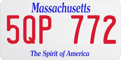 MA license plate 5QP772