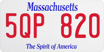 MA license plate 5QP820