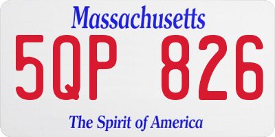 MA license plate 5QP826