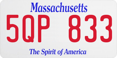 MA license plate 5QP833