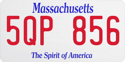 MA license plate 5QP856