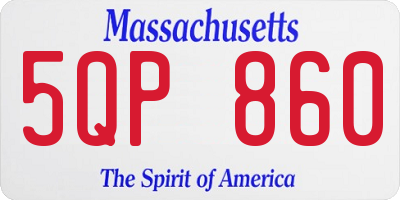 MA license plate 5QP860