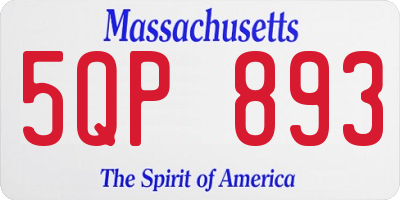 MA license plate 5QP893