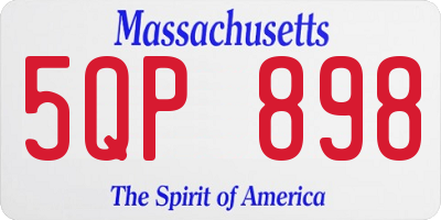 MA license plate 5QP898