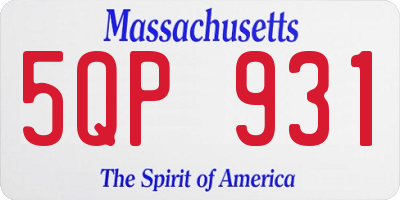 MA license plate 5QP931