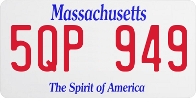 MA license plate 5QP949