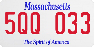 MA license plate 5QQ033