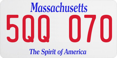 MA license plate 5QQ070