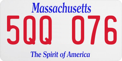 MA license plate 5QQ076