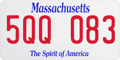MA license plate 5QQ083