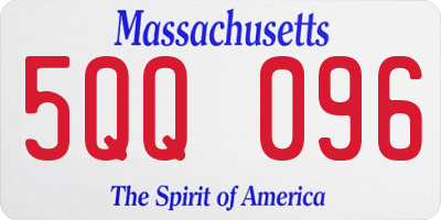 MA license plate 5QQ096