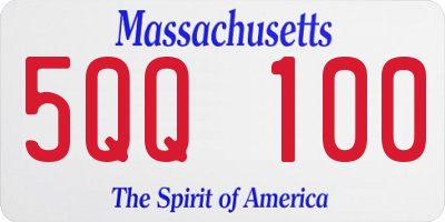 MA license plate 5QQ100