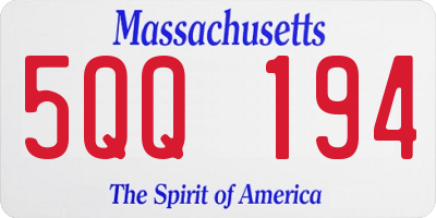 MA license plate 5QQ194