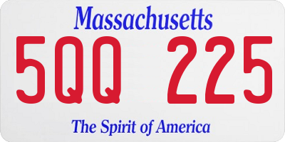 MA license plate 5QQ225