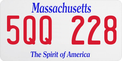 MA license plate 5QQ228