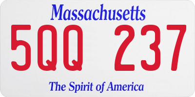 MA license plate 5QQ237