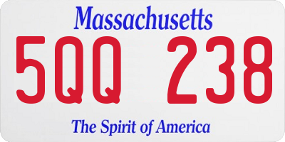MA license plate 5QQ238