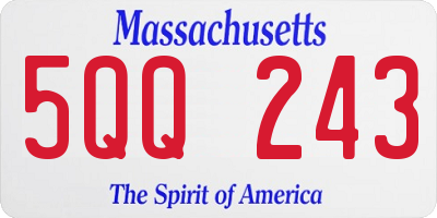 MA license plate 5QQ243