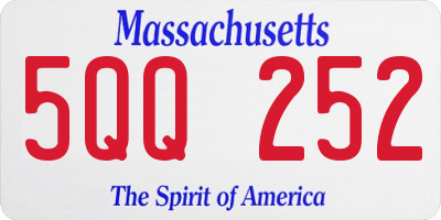 MA license plate 5QQ252