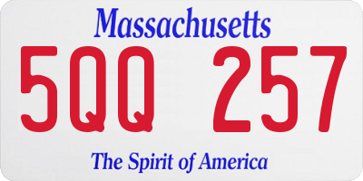 MA license plate 5QQ257