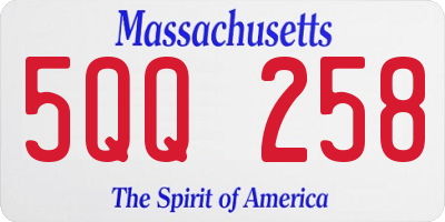 MA license plate 5QQ258
