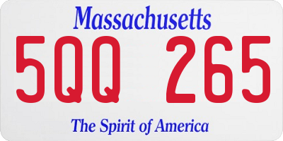 MA license plate 5QQ265