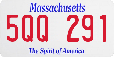 MA license plate 5QQ291