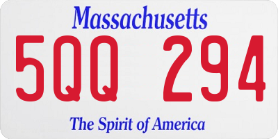 MA license plate 5QQ294