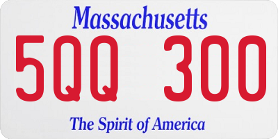 MA license plate 5QQ300