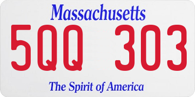 MA license plate 5QQ303