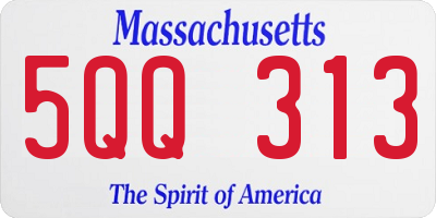 MA license plate 5QQ313