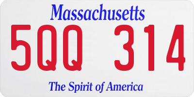 MA license plate 5QQ314