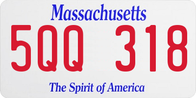 MA license plate 5QQ318