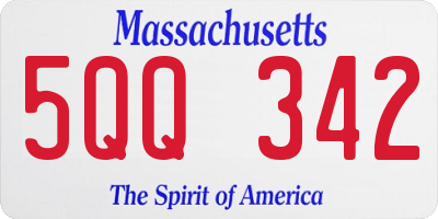 MA license plate 5QQ342