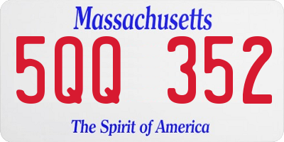 MA license plate 5QQ352
