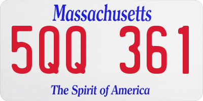MA license plate 5QQ361