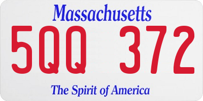 MA license plate 5QQ372