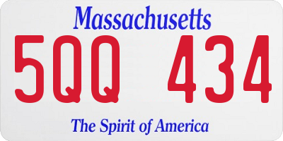 MA license plate 5QQ434