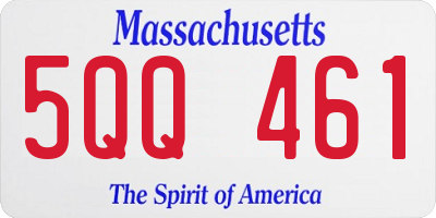 MA license plate 5QQ461