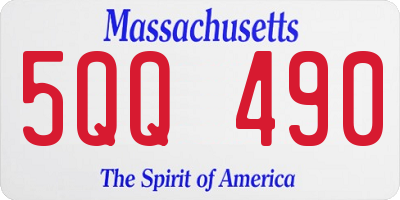 MA license plate 5QQ490