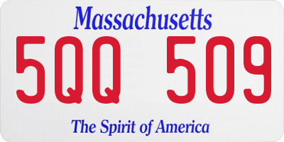 MA license plate 5QQ509
