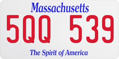 MA license plate 5QQ539