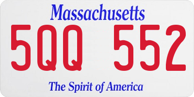 MA license plate 5QQ552