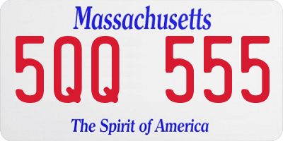 MA license plate 5QQ555